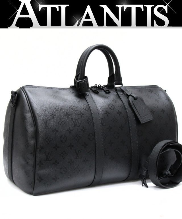新品 ルイヴィトン Louis Vuitton キーポルバンドリエール45 ボストンバッグ ショルダーバッグ モノグラムミッドナイト 黒 M28403 【74923】