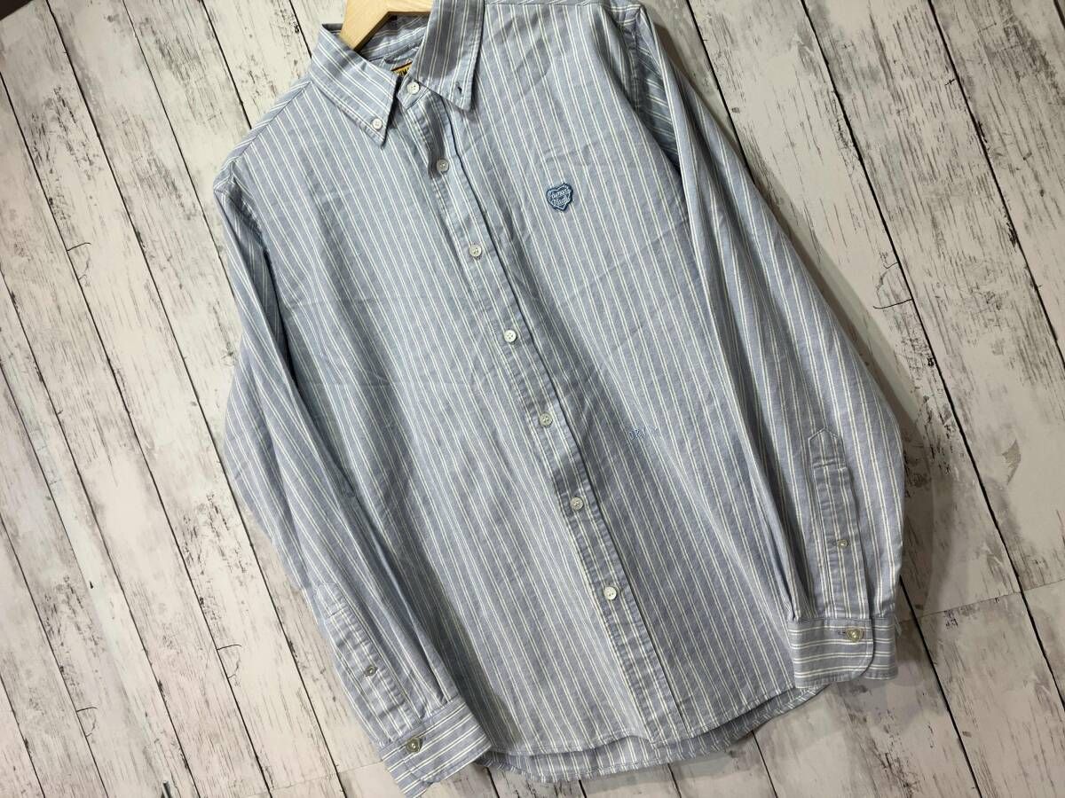 HUMAN MADE STRIPED BD SHIRT 長袖シャツ ブルーストライプ　サイズS