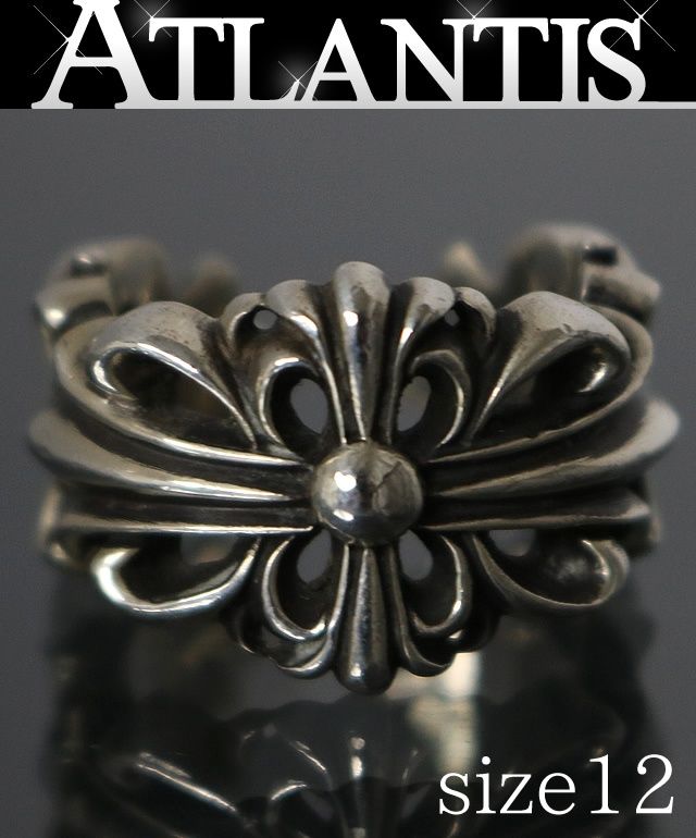 CHROME HEARTS 新宿店 クロムハーツ ダブルフローラルクロス リング 指輪 メンズ シルバー SV925 約12号 31288