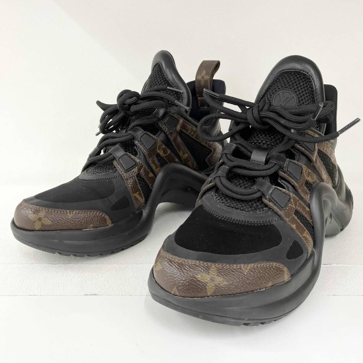 LOUIS VUITTON GO0138 アークライト モノグラム ルイヴィトン ブラウン ブラック サイズ 38 スニーカー