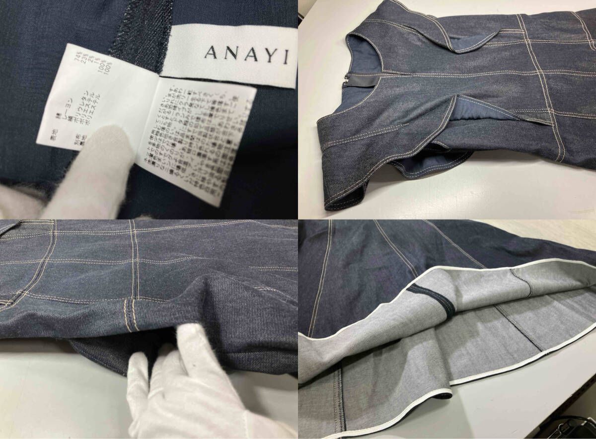 ANAYI/アナイ/ノースリーブワンピース/デニムライクフリルワンピース 