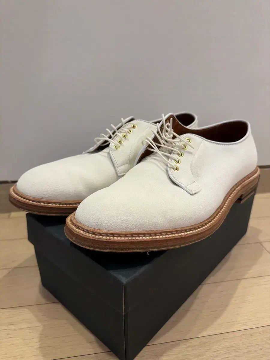 ALDEN × フランシスコバケット 白 スウェード ダービーシューズ