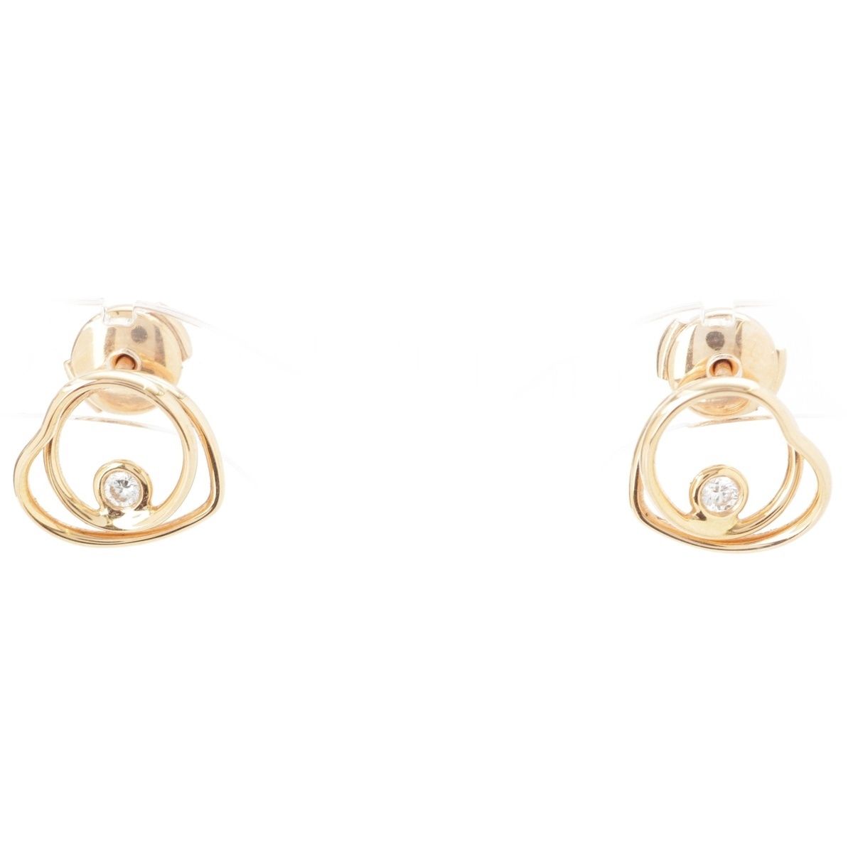エルメス 750YG ヴェルティージュ クール ハート ピアス アクセサリー ゴールド 3.8g【中古】