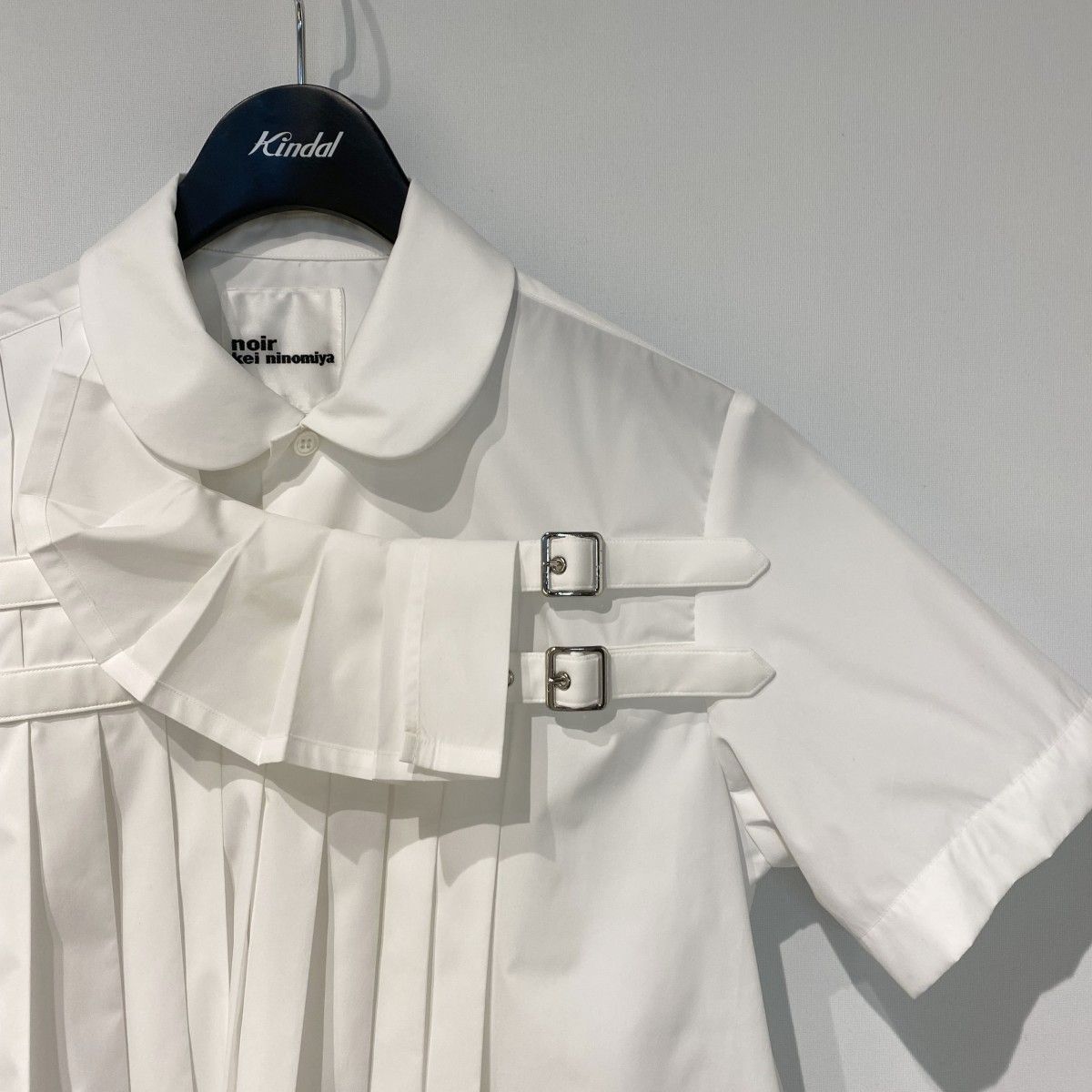 noir kei ninomiya 26SS Buckle Pleated S／S Shirtバックルベルト