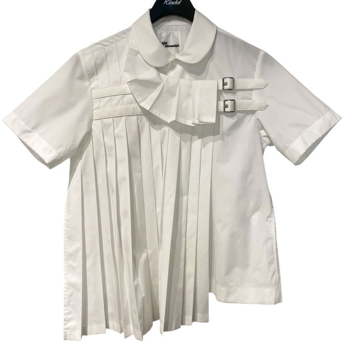 noir kei ninomiya 26SS Buckle Pleated S／S Shirtバックルベルト
