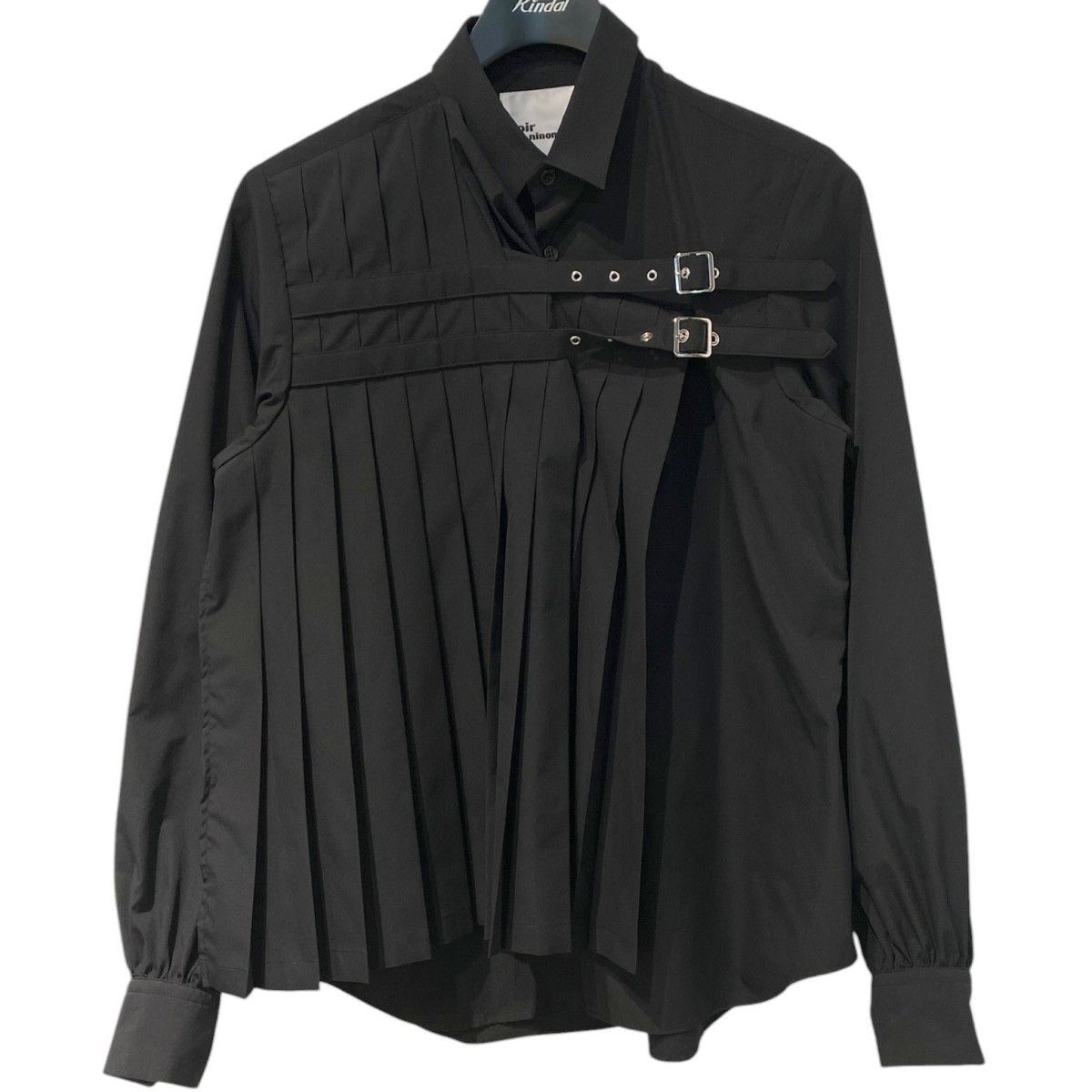 noir kei ninomiya 26SS Buckle Pleated Shirtバックルベルトプリーツ