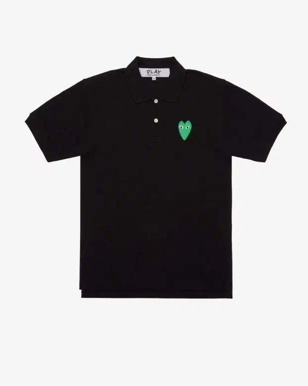 正規品 COMME des GARCONS PLAY グリーン ハート ブラック 半袖 カラーTシャツ S