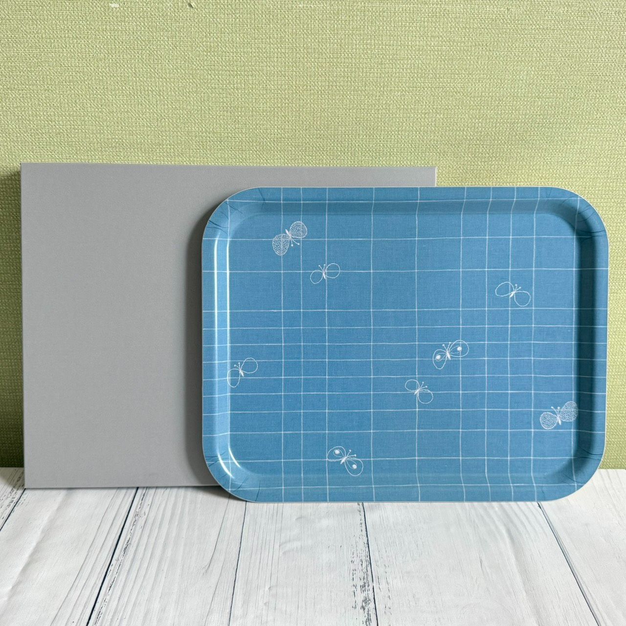 mina perhonen ミナペルホネン choucho green 木製トレイ 大 36×28㎝