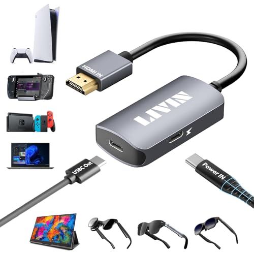 HDMI to Type-C 対応 XREAL One/Air 2 Pro/VITURE One/Rokid Max/RayNeo Air 2s AR/XR スマートグラス アダプタ【4K@60Hz +充電】オーディオとビデオ（Switch、 ad0aa783