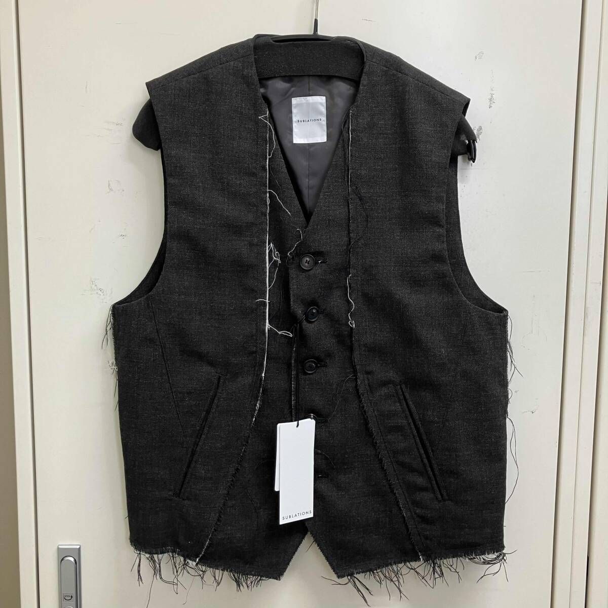 26ss SUBLATIONS ベスト ROUGH WOOL WAIST COAT サイズ2 ダークグレー系 サブレーションズ