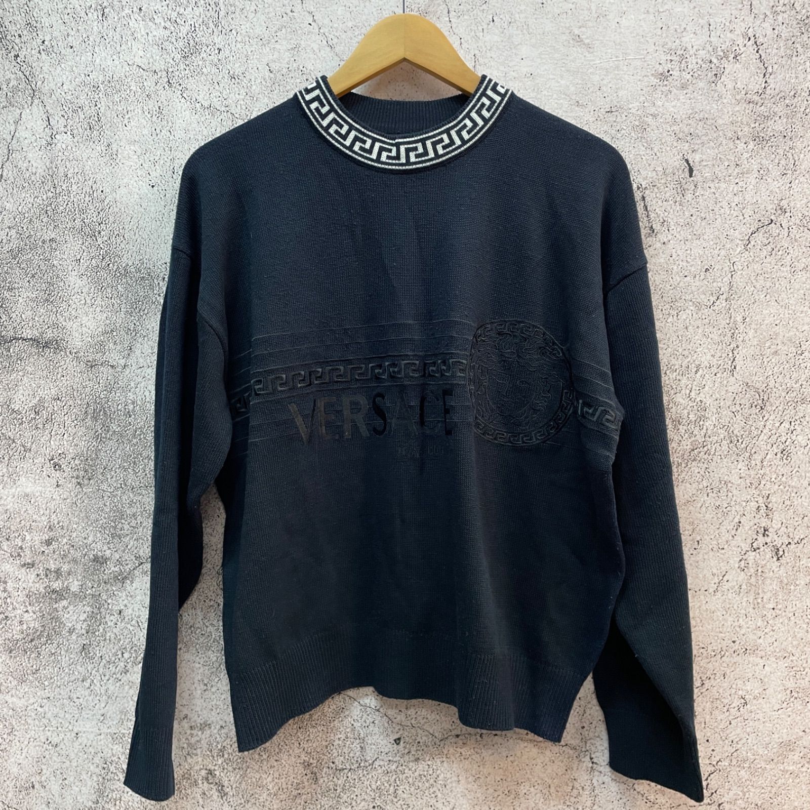 90s Versace Jeans ベルサーチ Couture ブラック ニットセーター 