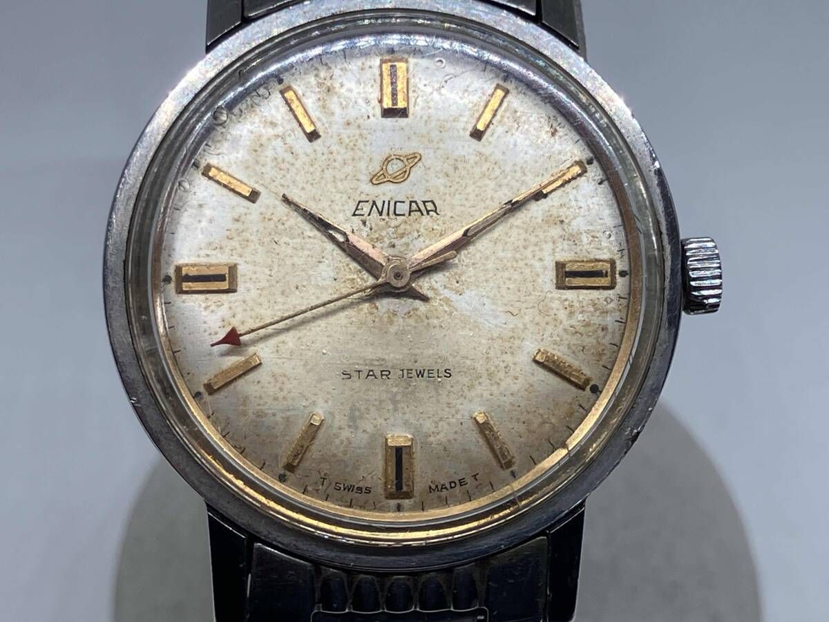 【ジャンク・要OH】 ENICAR エニカ STERJEWELS スタージュエル 140-39-05 手巻き 腕時計