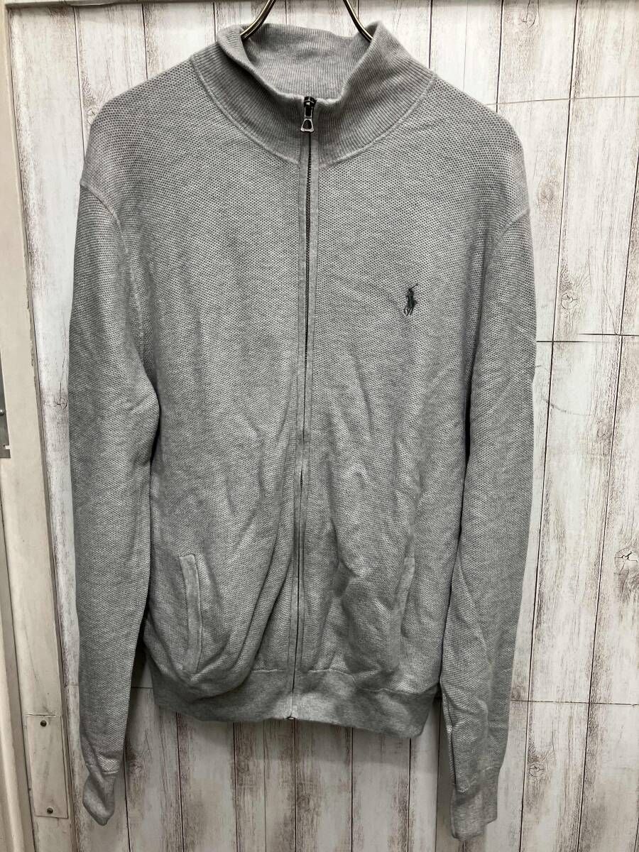 POLO RALPHI LAUREN/スウェット/RN41381CA 56658 グレーワンポイントジップカーデ/L