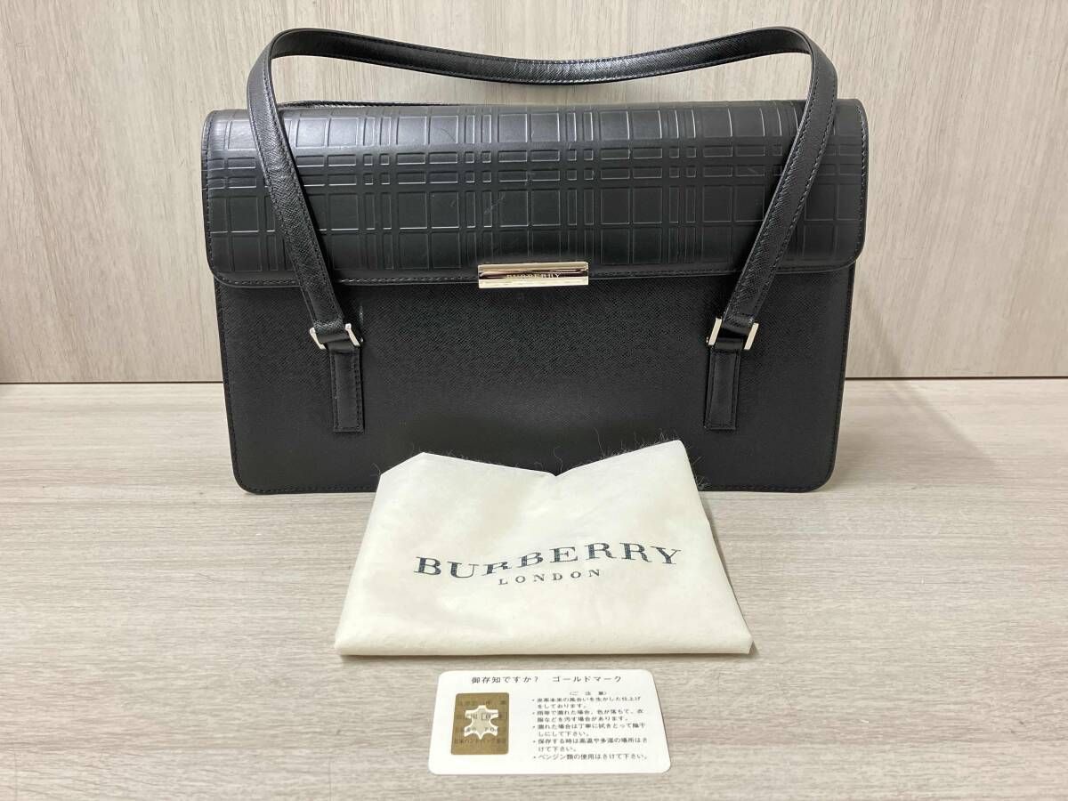 BURBERRY London バーバリーロンドン ハンドバッグ ブラック ノバチェック 保存袋有り