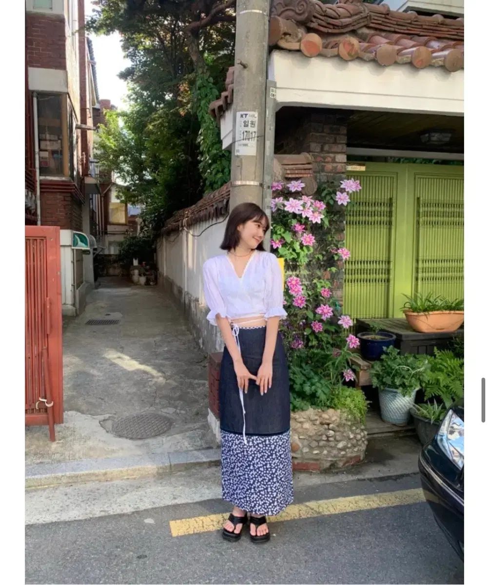 anywaysummer 애니웨이サマー fairly wrap blouse