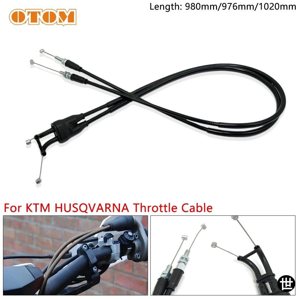 オートバイスロットルケーブル 980MM 976MM 1020MM アクセルコントロールオイルライン ワイヤーセット KTM EXC SX-F HUSQVARNA FE 2005-201
