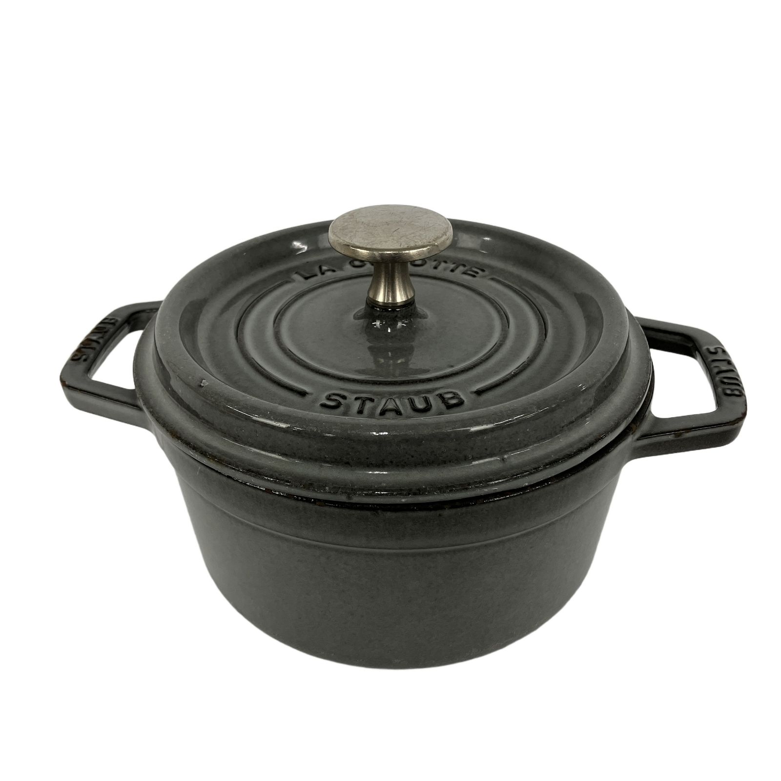 Staub LACOCOTTE ストウブ ピコ ココット ラウンド 16cm ホーロー鍋 鋳物 鉄鍋 両手鍋 キッチン用品 中古 Y11308091