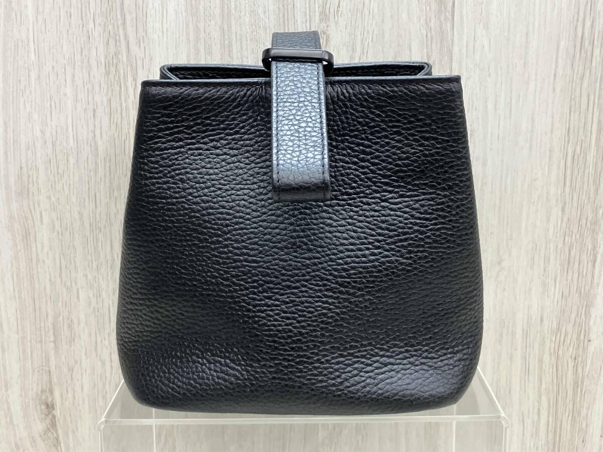 HushTug ハッシュタグ 巾着レザーバッグ ブラック