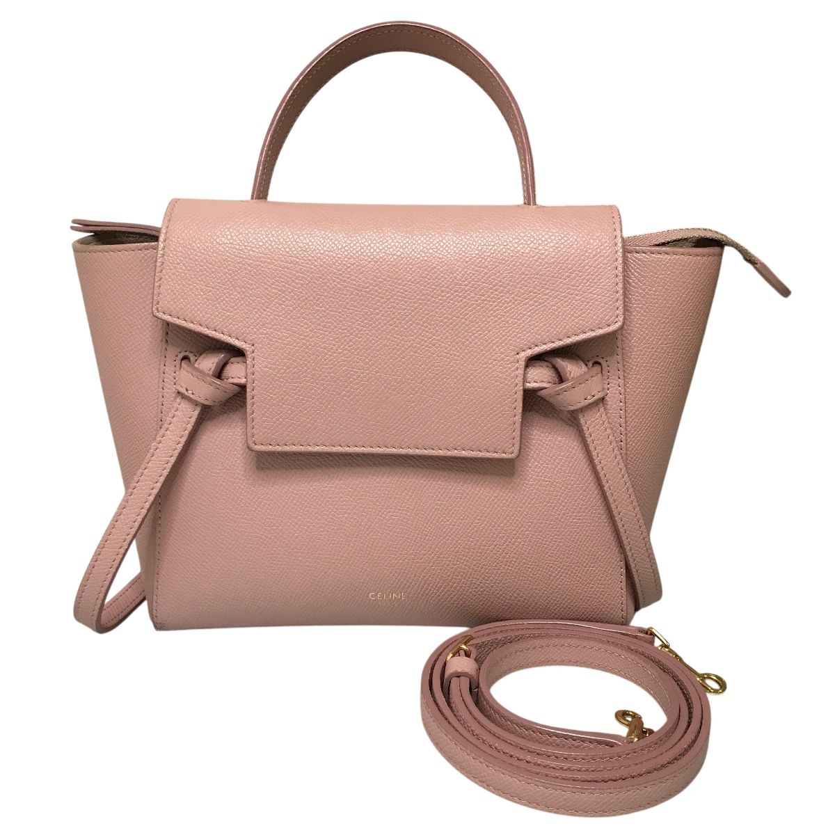 CELINE セリーヌ 189003 ベルトバッグ ナノ 2WAY ハンドバッグ ピンク レディース クロスボディ 中古 T11159488