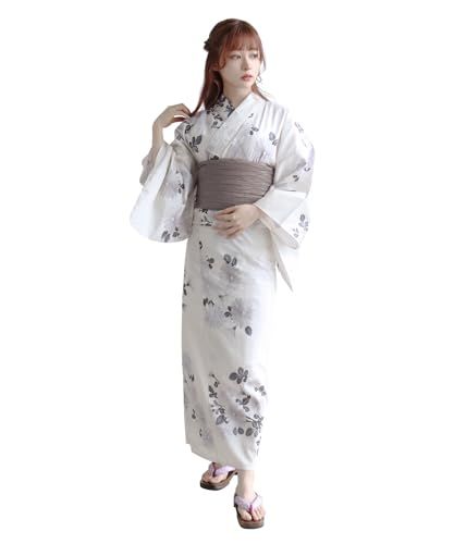 [KYOETSU] [キョウエツ] 浴衣セット 変わり織 生成り 2点セット(浴衣、兵児帯) レディース A★m 3b6d276a