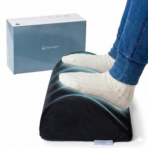 MyComfort プレミアム フットレスト デスク下 足置き 足置き台 足枕 あしまくら リモートワーク テレワーク デスク 車用 に ギフト プレゼント (ブラック)★m f53d1cad