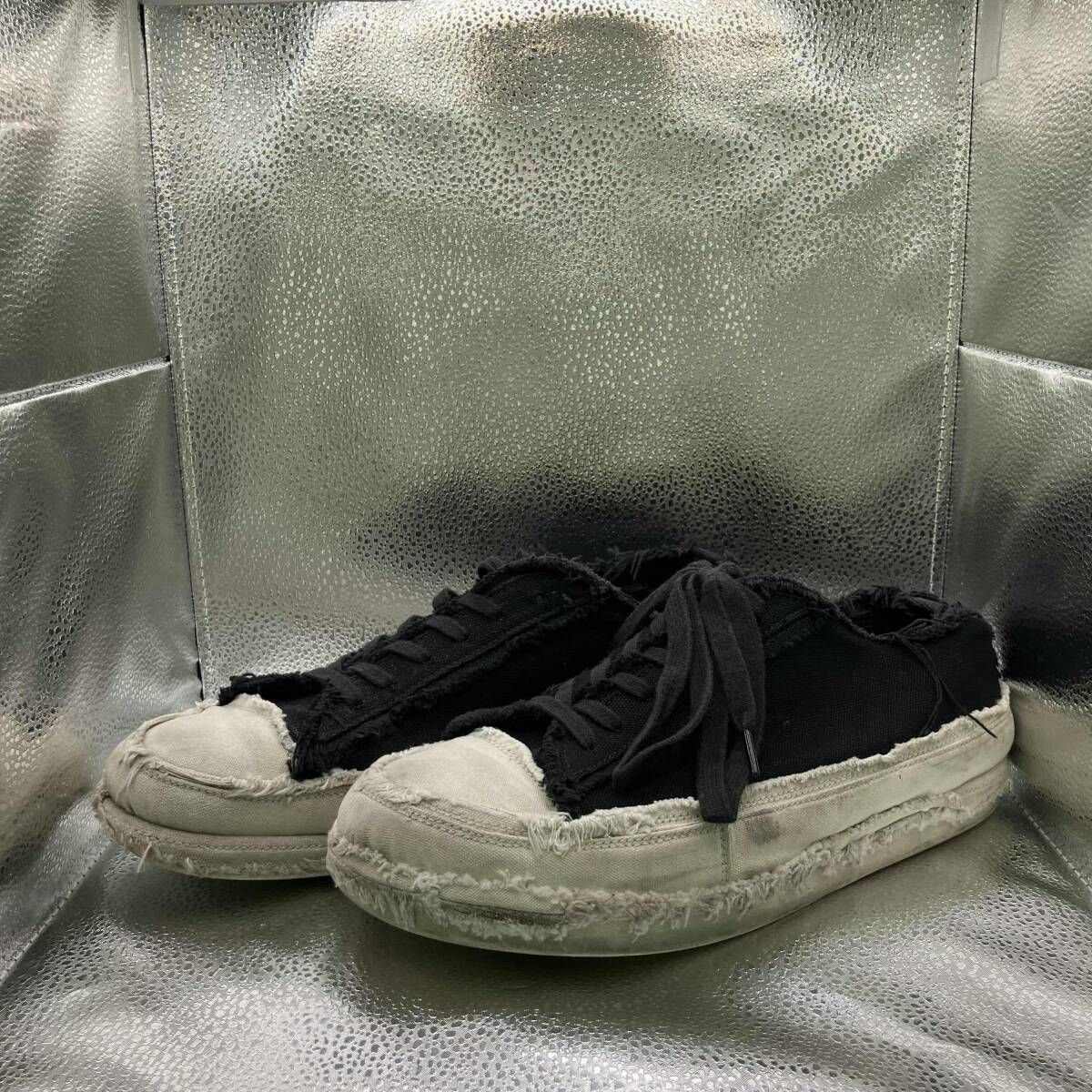 YOHJI YAMAMOTO POUR HOMME スニーカー 8/C CANVAS B LOW TOP LACE UP SNEAKER サイズ5 ブラック ヨウジヤマモトプールオム