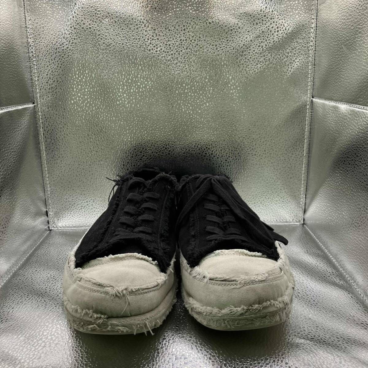 YOHJI YAMAMOTO POUR HOMME スニーカー 8/C CANVAS B LOW TOP LACE UP SNEAKER サイズ5 ブラック ヨウジヤマモトプールオム