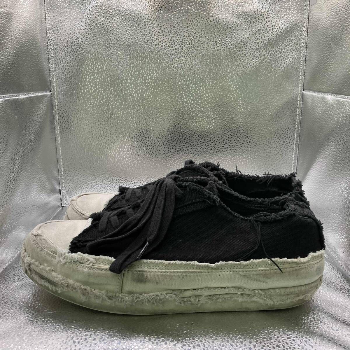 YOHJI YAMAMOTO POUR HOMME スニーカー 8/C CANVAS B LOW TOP LACE UP SNEAKER サイズ5 ブラック ヨウジヤマモトプールオム