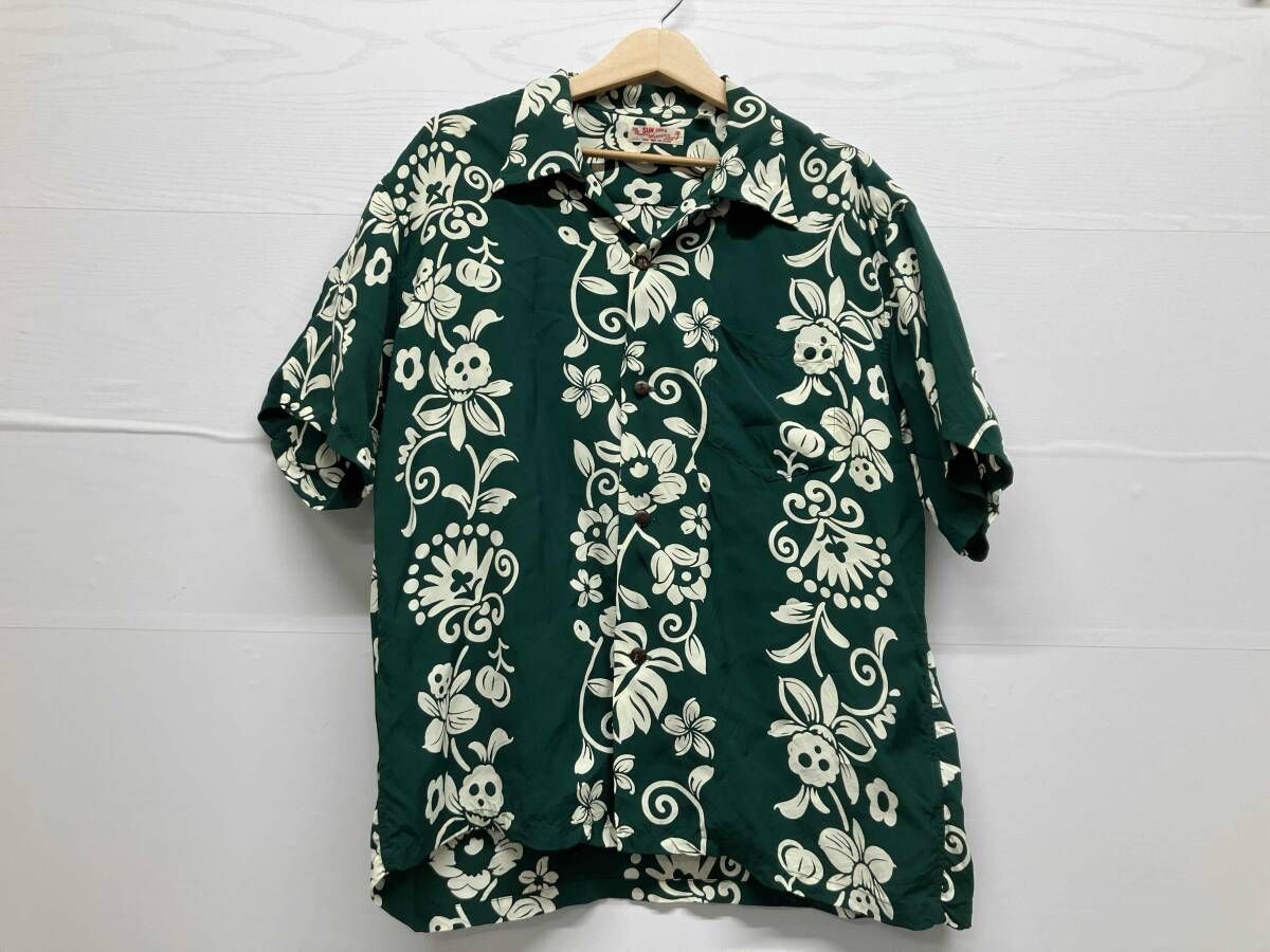 SUN SURF サンサーフ アロハシャツ SS38806 XL グリーン 夏