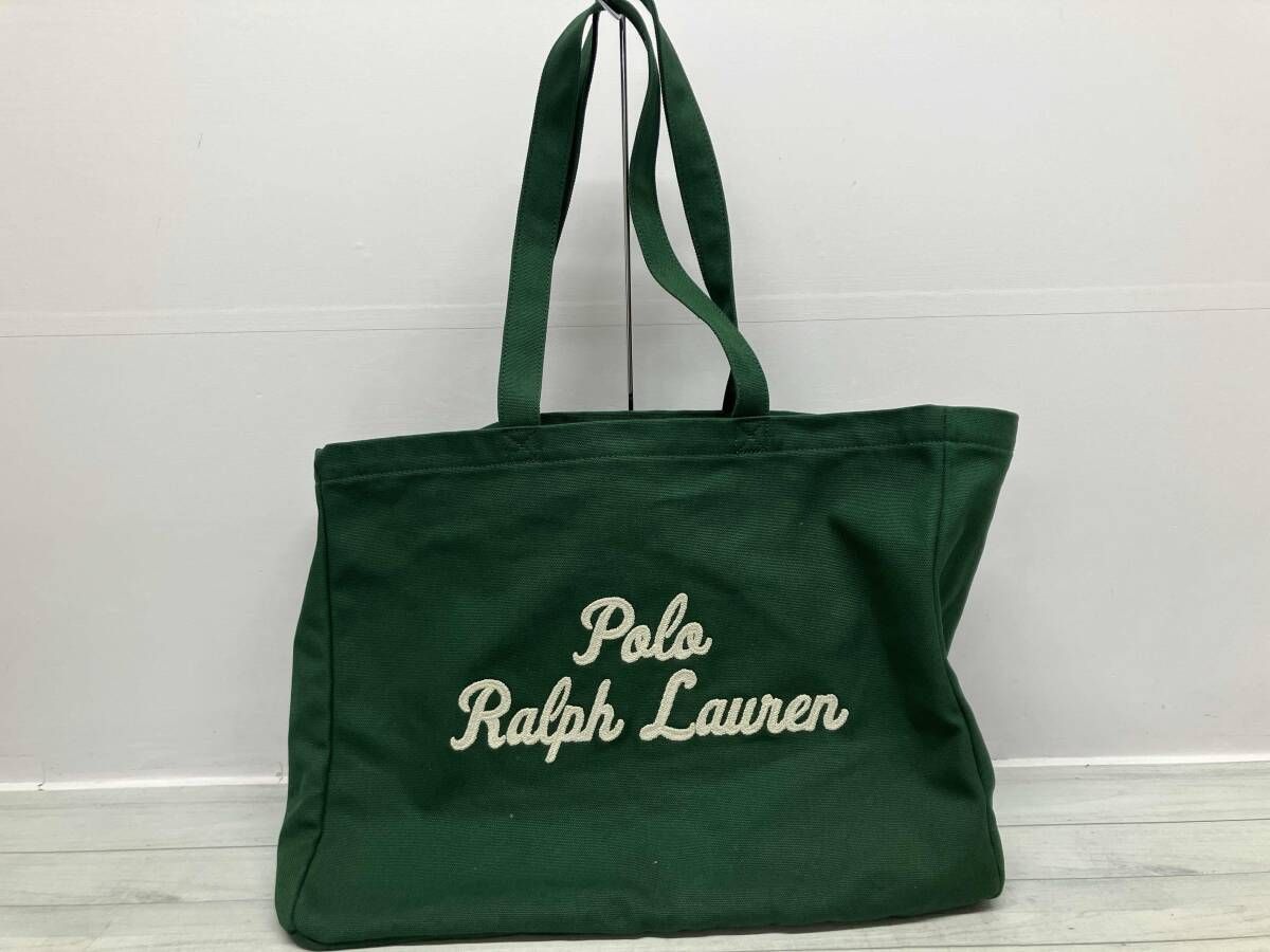POLO RALPH LAUREN ポロラルフローレン トートバッグ エンブロイダリーキャンパストート グリーン 通年