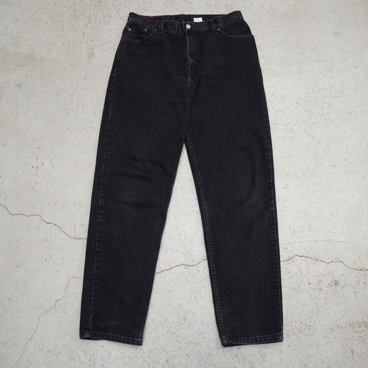 00S Levi's リーバイス 550 リラックスフィット テーパード ジーンズ デニム パンツ ジーパン 後染め USA製 ビンテージ 黒 3315Q★4