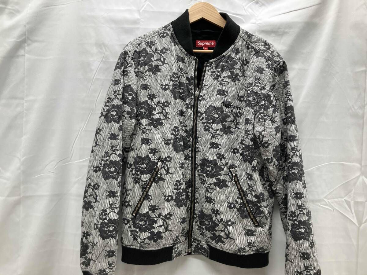 Supreme シュプリーム ブルゾン Quilted Lace Bomber Jacket 表記サイズM ブラック系