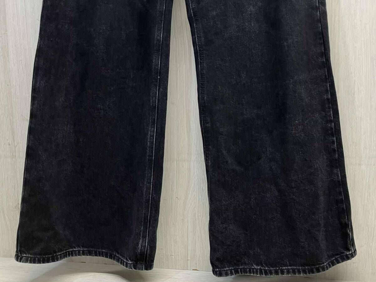 DIESEL 1996 D-SIRE 09P09 ワイド パンツ ジーンズ デニム ディーゼル ボタンフライ 紙パッチ ユーズド加工 W26 ブラック