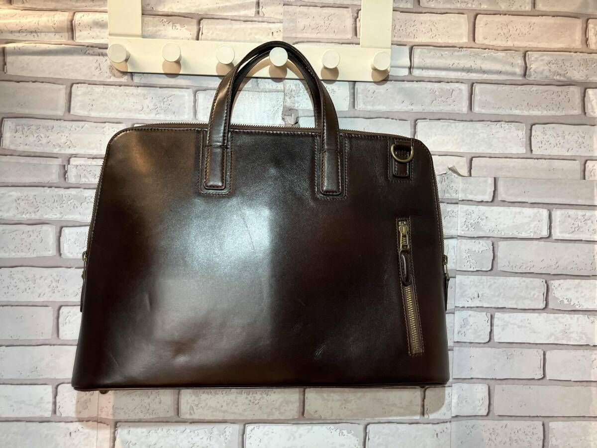 MOTHERHOUSE マザーハウス トートバッグ ビジネスバッグ ショルダー付き 2Way ダークブラウン