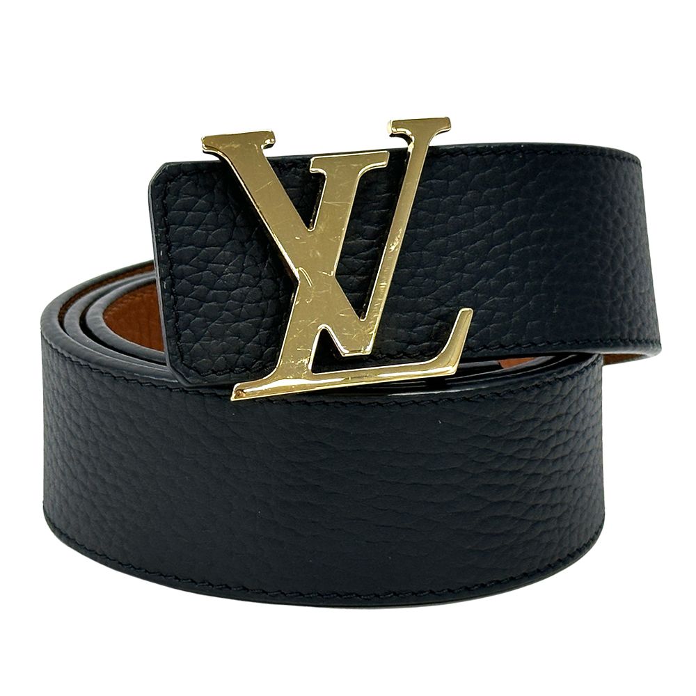 ルイ・ヴィトン LOUIS VUITTON ベルト メンズ ブランド レザー サンチュール リバーシブル ブラック ブラウン ゴールド M9151 85/34 ロゴ おしゃれ 上品 大人 【中古】