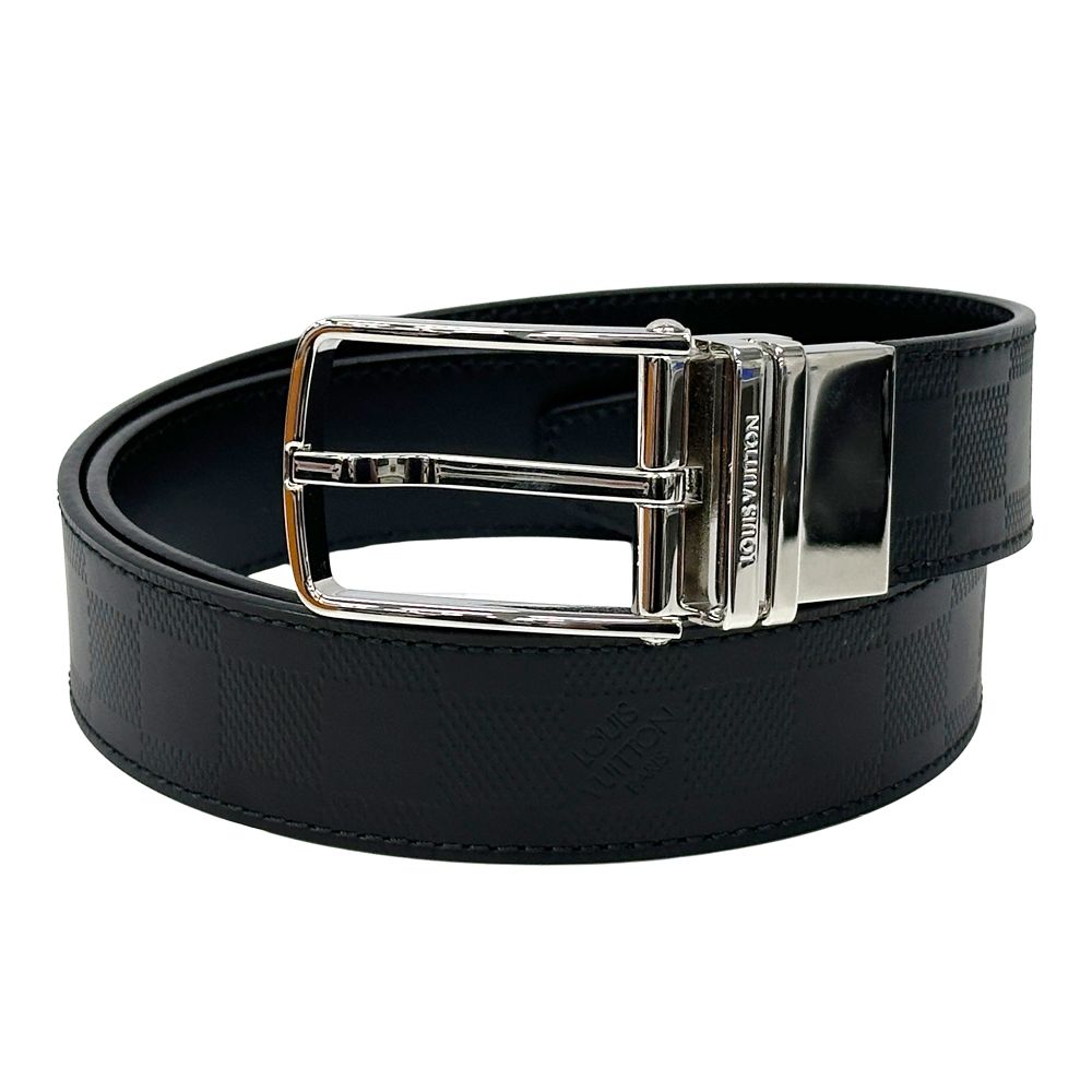ルイ・ヴィトン LOUIS VUITTON ベルト メンズ ブランド ダミエアンフィニ サンチュール・ボストン ノワール ブラック M9674 90/36 おしゃれ 大人 上品 高級感 【中古】
