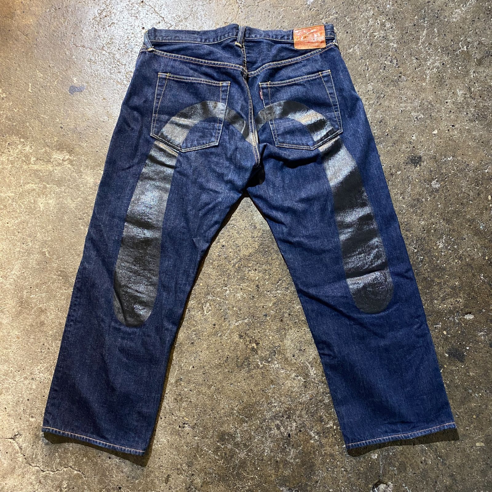 EVISU Lot.2000 No2 ブラック大黒プリントジーンズ W38 L35 エヴィス