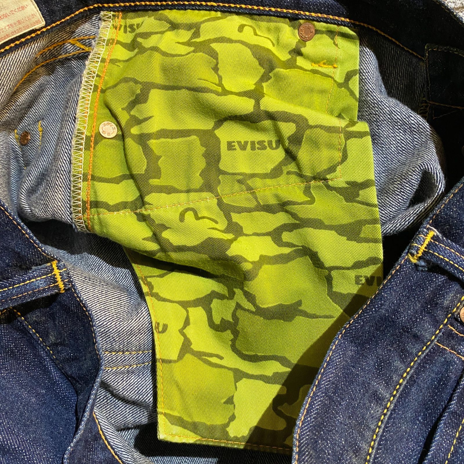 EVISU Lot.2000 No2 ブラック大黒プリントジーンズ W38 L35 エヴィス