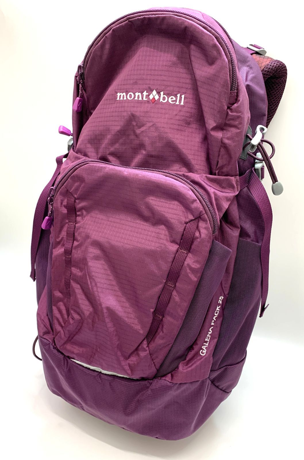 美品 mont-bell パープル バックバック GALENA PACK 25 モンベル 