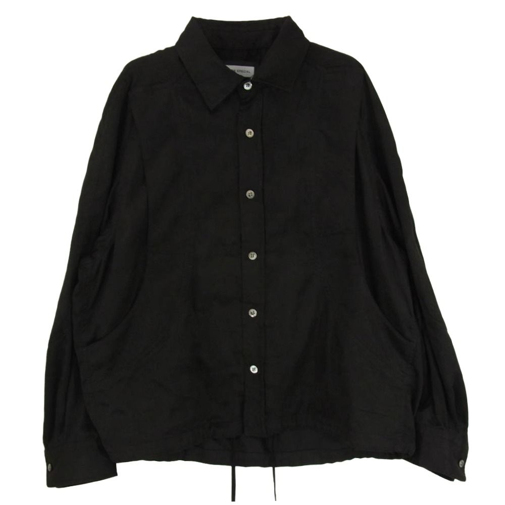 MAISON SPECIAL メゾンスペシャル 11252311216 Curve Pocket A Light Eco Suede Shirt カーブ ポケット ライト エコスウェード 長袖 シャツ ブラック系 1【中古】