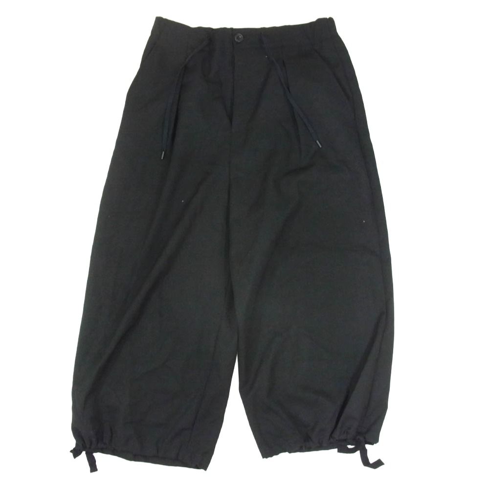 ato アトウ 25SS AMB-P03 DRAW CODE WIDE PANTS ドローコード ウール ワイド パンツ スラックス ブラック系 46【中古】
