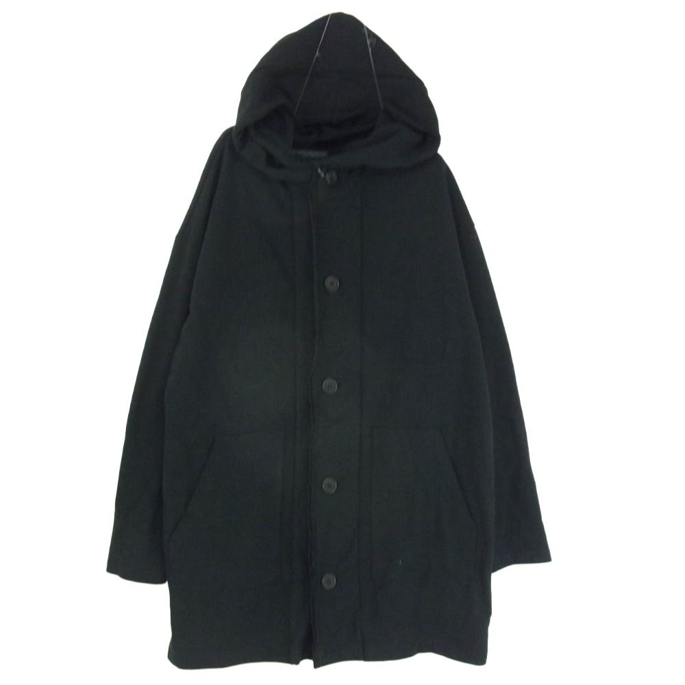 Yohji Yamamoto ヨウジヤマモト 25SS HP-T57-075 Regulation Hooded Coat レギュレーション フーデッドコート スウェット ジップアップ パーカー ブラック系 2【中古】