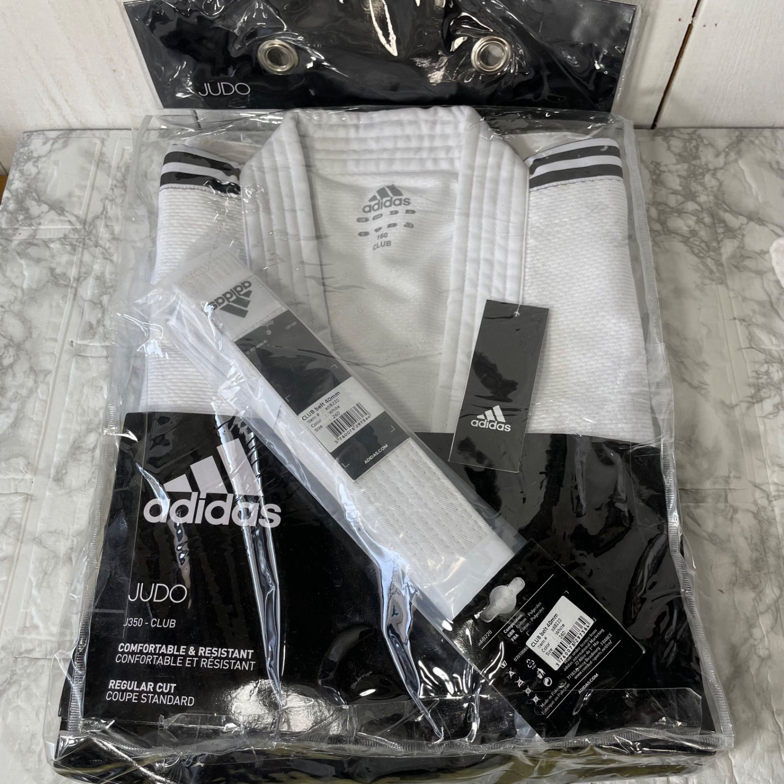 新品未使用❗️ adidas アディダス J350 柔道着 3点セット（上下、帯） 160サイズ