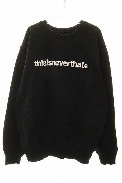 ディスイズネバーザット thisisneverthat T-LOGO CREWNECK SWEAT BLACK XL クルーネック スウェット 刺繍ロゴ トレーナー ブラック 【ブランド古着ベクトル】【中古】●260531