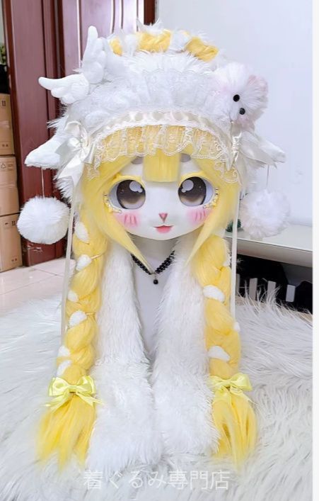 犬　猫　着ぐるみ ヘッド全頭　ヘッド ケモノ ファースーツ ぬいぐるみ コスプレ コスチューム Kurumi 一点物 C293