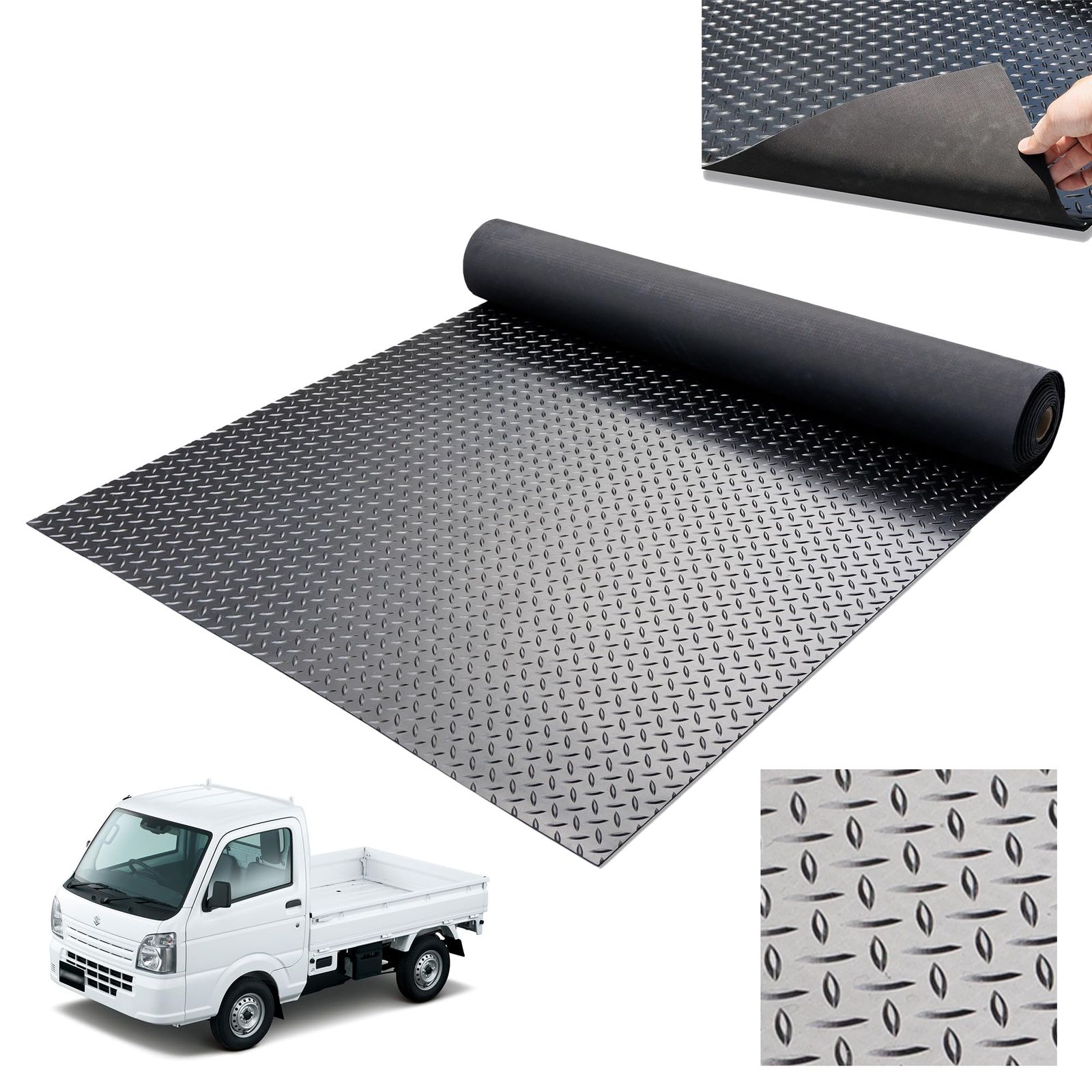軽トラック 荷台マット 3mm 軽トラ ハイゼット キャリイ サンバー トラックマット 屋外 幅140cm 長さ201cm 10kg トラックゴムシート ゴムマット 車 業務用as 3cff16a1