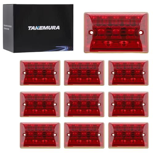 Takenous 竹村商会 led サイドマーカー ダウンライト マーカーランプ 24v 10個入り トラック (レッド)as a3f3ca0d