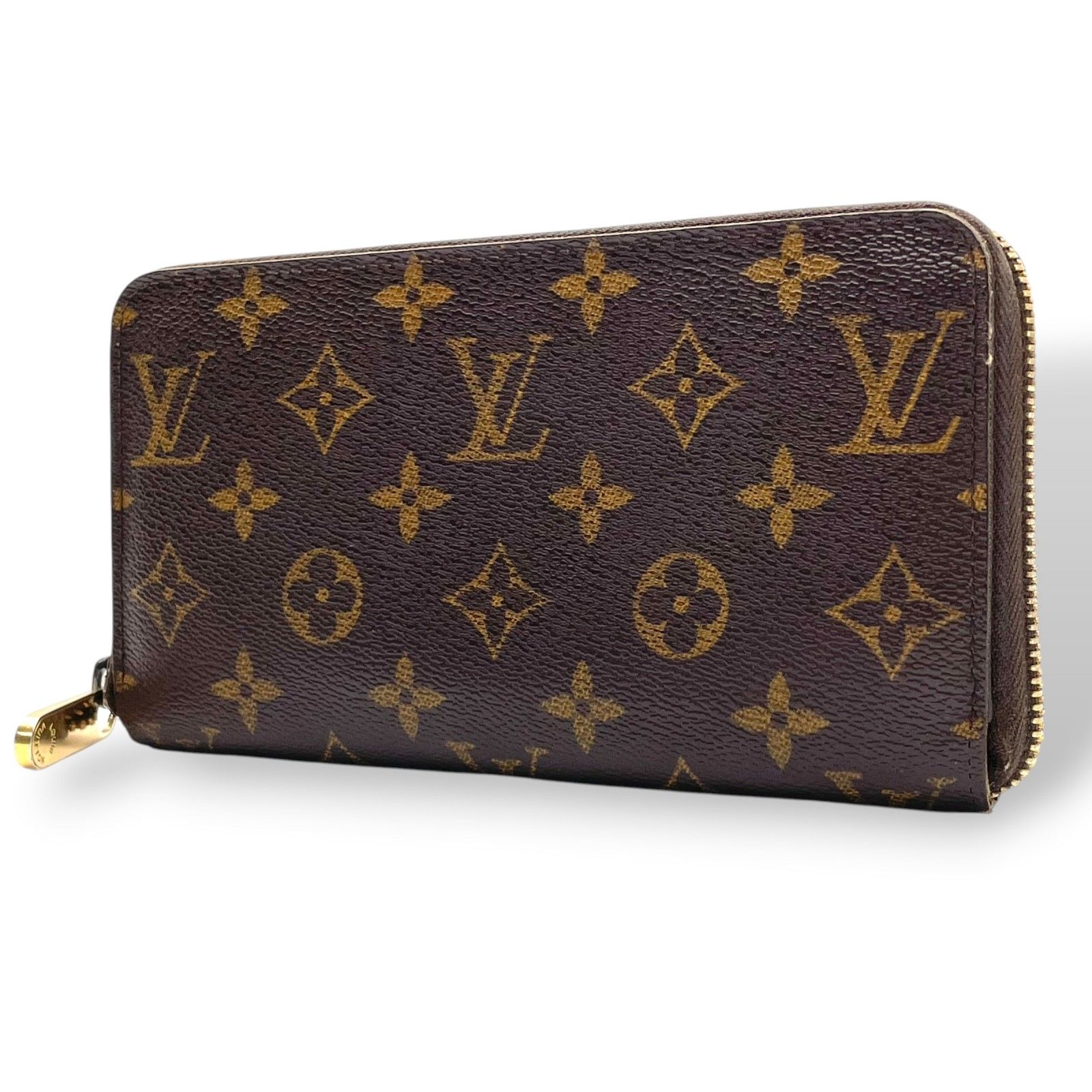 ルイ・ヴィトン LOUIS VUITTON モノグラム ジッピーウォレット 長財布 ラウンドファスナー PVC レザー ブラウン 茶 ゴールド金具 メンズ レディース ユニセックス 定番 人気 収納力抜群 エレガント 上品 普段使い W5