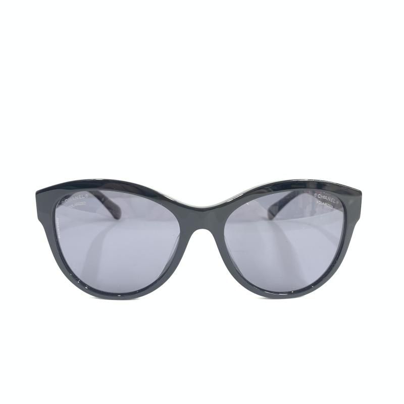 【中古】CHANEL サングラス キャッツアイ ビックロゴ ブラック サイズ55□17 140 シャネル[92]