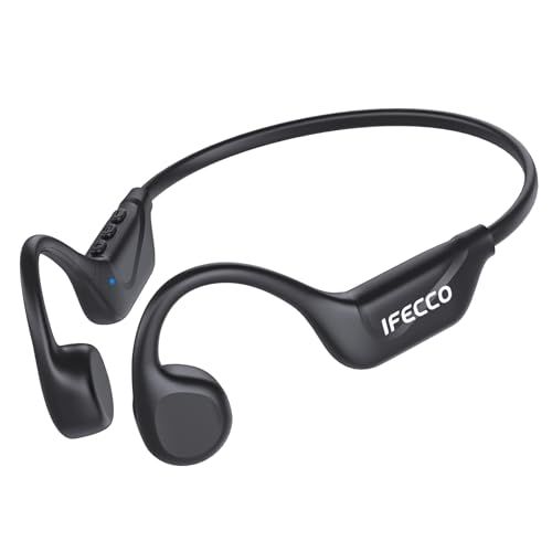 IFECCO 骨伝導イヤホン ワイヤレス 5.4 - IPX5防水, 耳を塞がない, 開放型 こつでんどう イヤホン, マイク内蔵, Type-C急速充電, 超軽量設計, サイクリング/ランニング/ハイキング対応